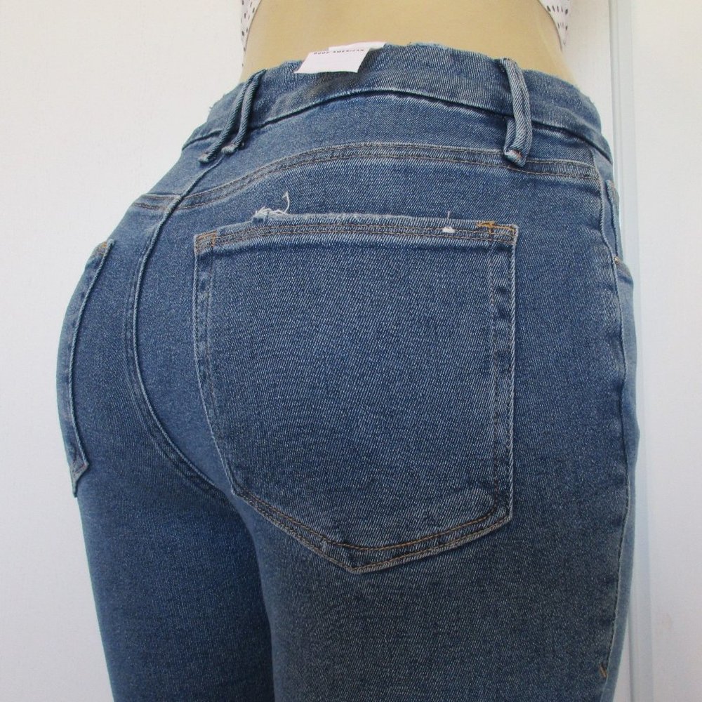 New GOOD AMERICAN Jeans Size 8/29 Distressed Skinny Denim